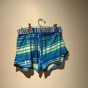 Under Armour Blue Striped Athletic Shorts